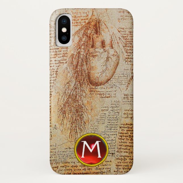 Das Herz und die Bronchiale erhalten Monogramm Case-Mate iPhone Hülle (Rückseite)