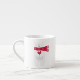 Das Herz-WeihnachtsTasse des polaren Bären Espressotasse