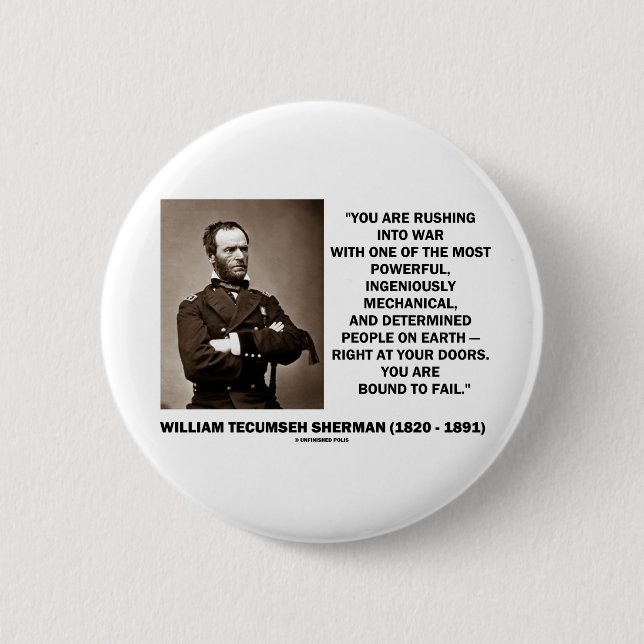Das Hetzen in Krieg werden gesprungen, um Button (Vorderseite)