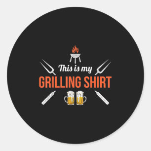 Das hier ist mein Grillfest Shirt Funny Grillen Ko Runder Aufkleber