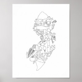 Das hier wird von Jersey handgezeichnet Poster