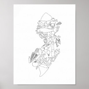 Das hier wird von Jersey handgezeichnet Poster