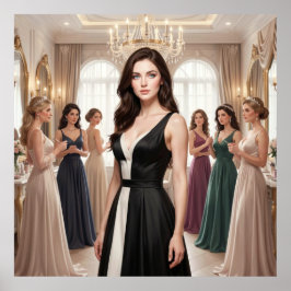Das High-Fashion-Treffen brillanter Gesichter Poster