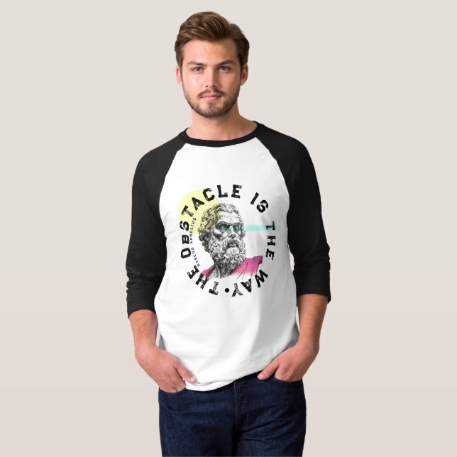 Das Hindernis ist der Weg - Zitat von Marcus Aurel T-Shirt (Vorne ganz)