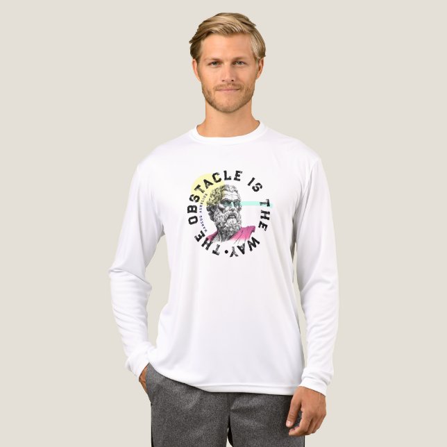 Das Hindernis ist der Weg - Zitat von Marcus Aurel Tri-Blend Shirt (Vorderseite komplett)