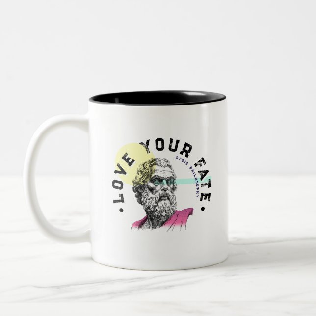 Das Hindernis ist der Weg - Zitat von Marcus Aurel Zweifarbige Tasse (Links)