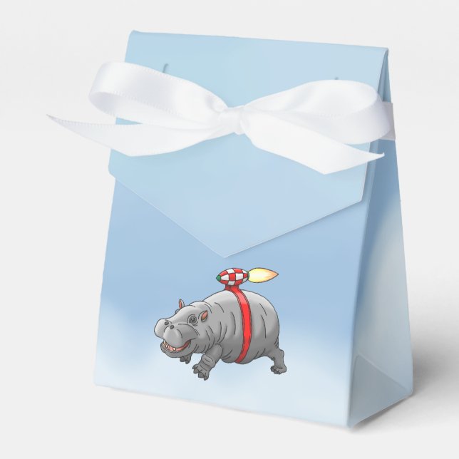 Das Hippo mit einem Jetpack Geschenkschachtel (Vorderseite)
