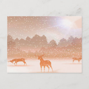 Das Hirsche im Winter Postkarte