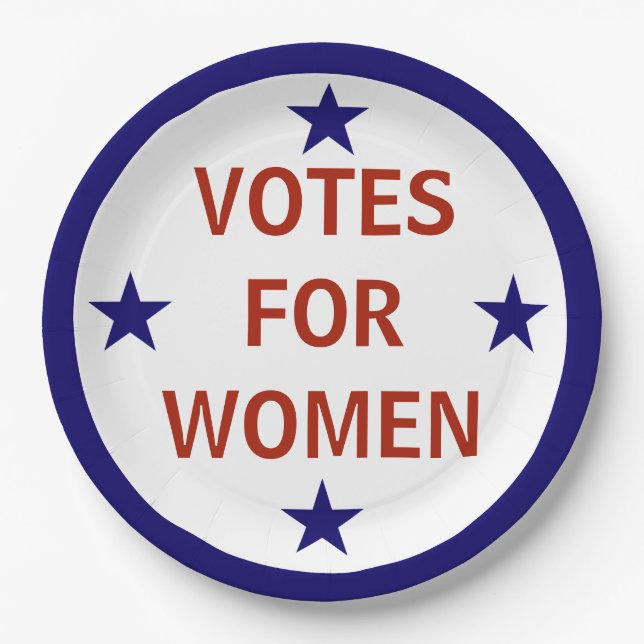 Das historische Button der Wahl für Frauen Pappteller (Vorderseite)