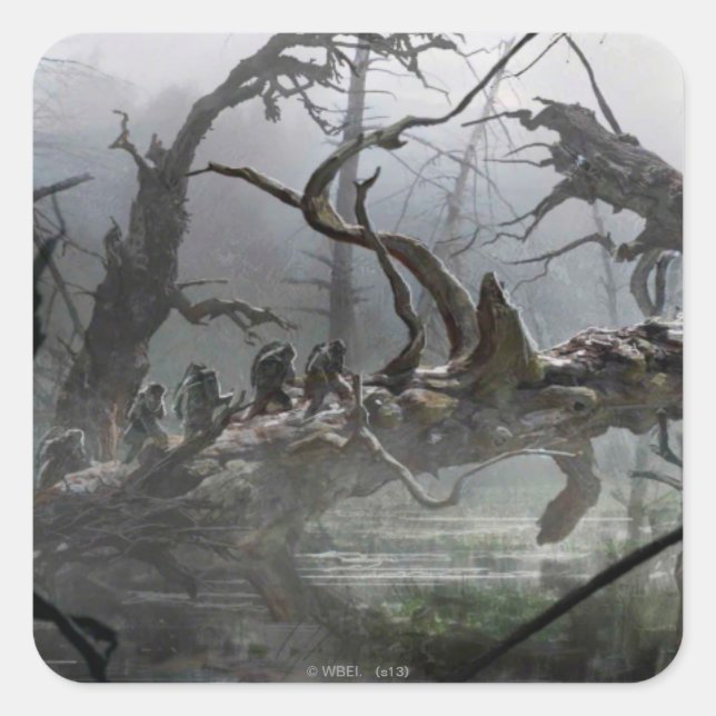 DAS HOBBIT : DESOLATION VON SMAUG™ Concept Art 4 Quadratischer Aufkleber (Vorderseite)