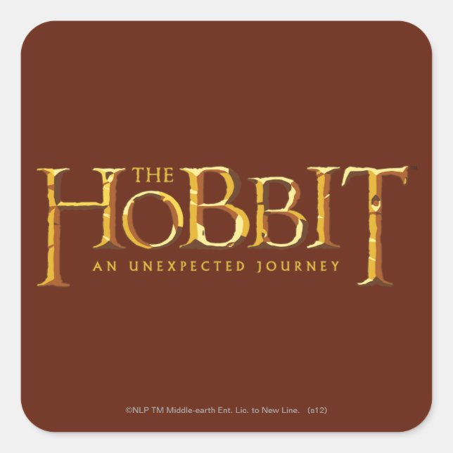 Das Hobbit Logo Gold Quadratischer Aufkleber (Vorderseite)