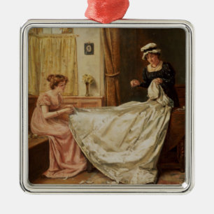 Das Hochzeits-Kleid Silbernes Ornament