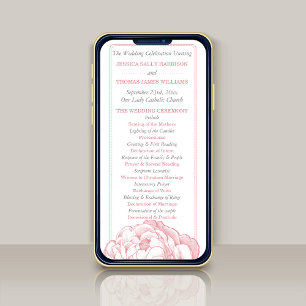 Das Hochzeitsprogramm für Hübsche Peony Floral Poster