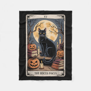 Das Hocus Pocus Tarot Halloween Cat Pumpkin Mystic Fleecedecke
