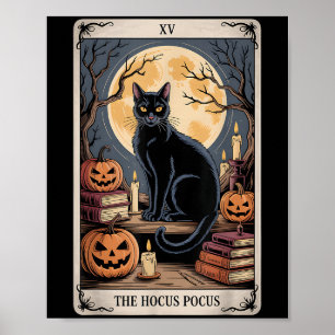 Das Hocus Pocus Tarot Halloween Cat Pumpkin Mystic Poster