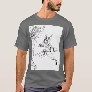 Das hölzerne Antlermädchen, das den Geldbaum angre T-Shirt