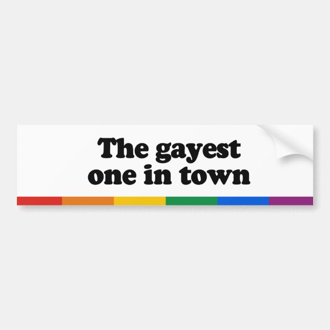 Das homosexuellste in der Stadt Autoaufkleber (Vorne)