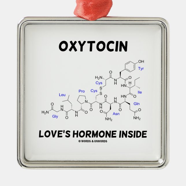 Das Hormon-Innere der Oxytocin-Liebe (Chemie) Silbernes Ornament (Vorne)
