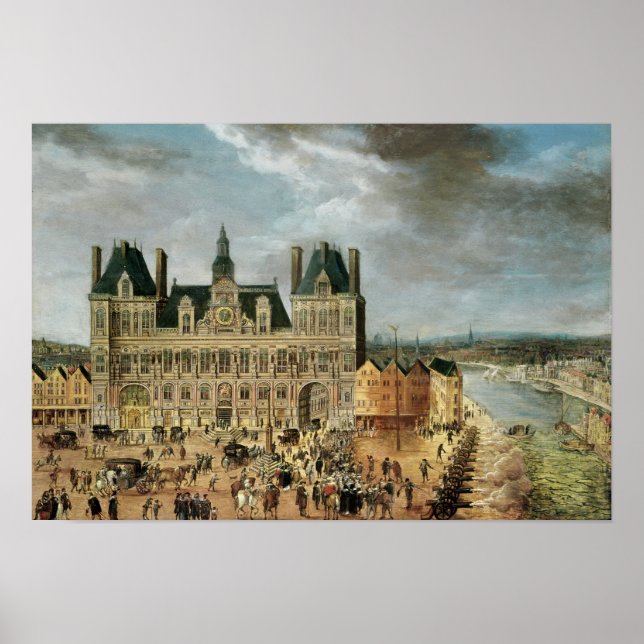 Das Hotel de Ville, Place de Greve Poster (Vorne)