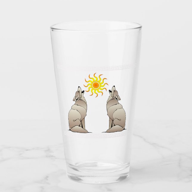 DAS HOWLING COYOTES BENEATEN EINE SÜDWESTLICHE SON GLAS (Vorderseite)