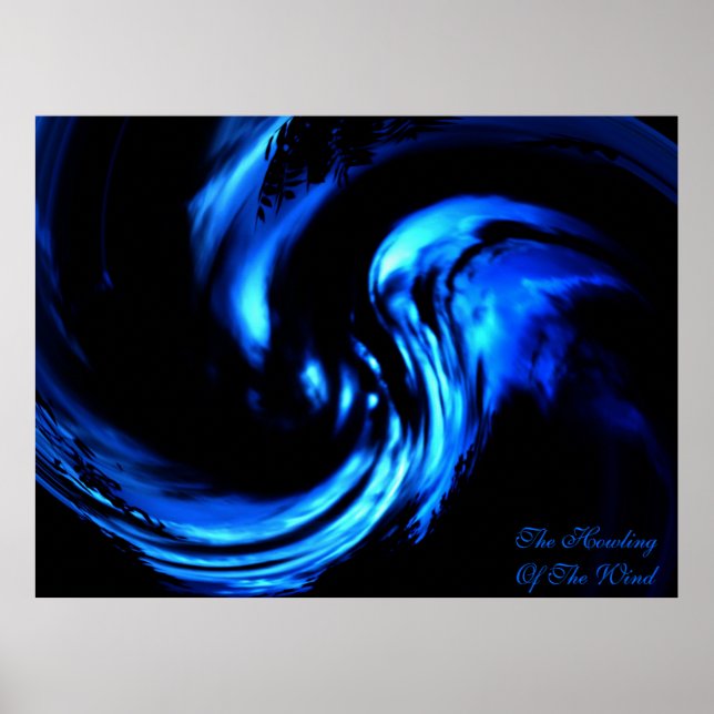 Das Howling des Windes Abstrakt in blauem Poster (Vorne)
