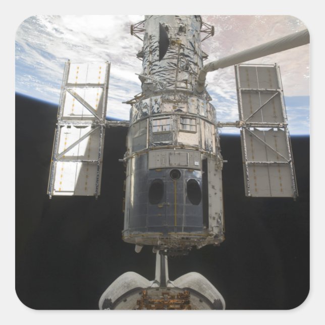 Das Hubble-Weltraumteleskop erscheint Quadratischer Aufkleber (Vorderseite)