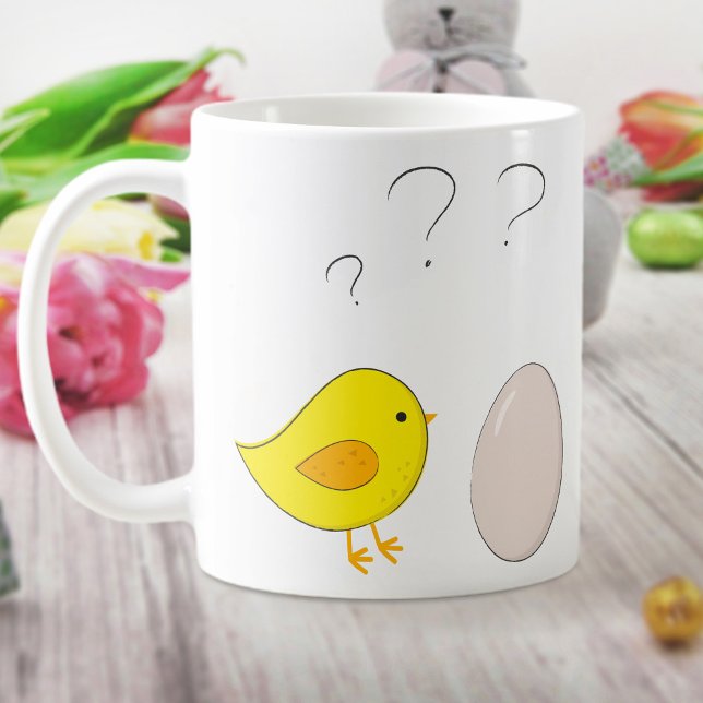 Das Huhn oder das Ei Niedlich Osterfest Cartoon Fu Kaffeetasse (Von Creator hochgeladen)