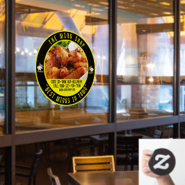 Das Huhn Wing Restaurant Große Front individuell g Fensteraufkleber