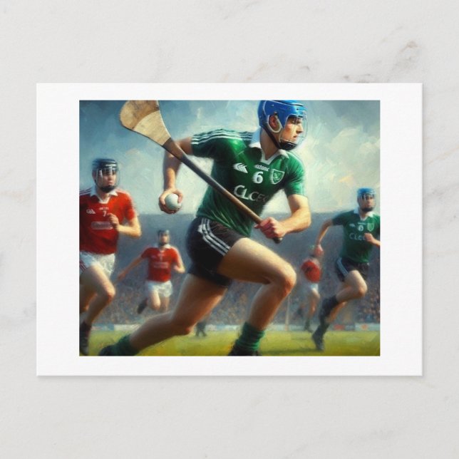 Das Hurling Match Postkarte (Vorderseite)
