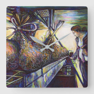 Das Hurling-Schicksal des Lebens Quadratische Wanduhr