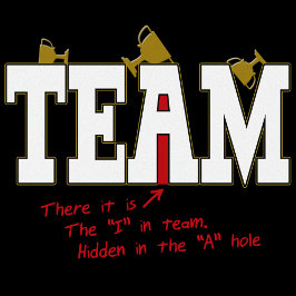 Das "I" im Team, versteckt im A-Hole-Hemd T-Shirt