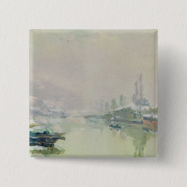 Das Ile Lacroix unter Schnee, 1893 Button (Vorderseite)