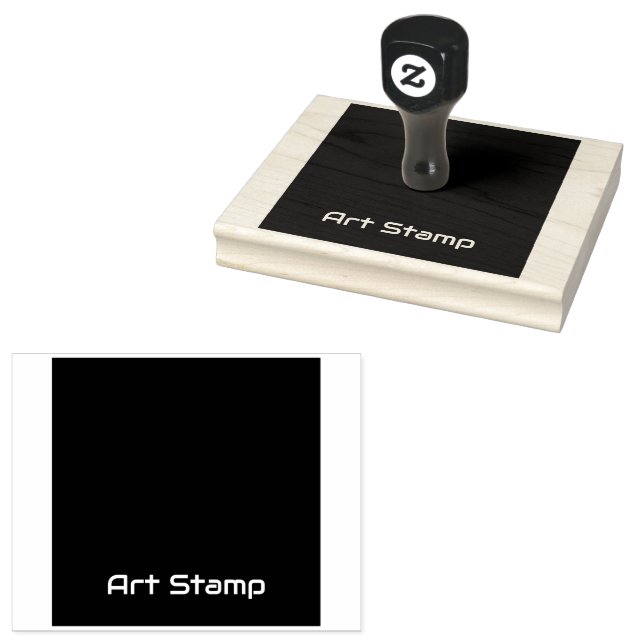 Das in Schwarz gedruckte Logo an der Grenze zur be Gummistempel (Stempel)