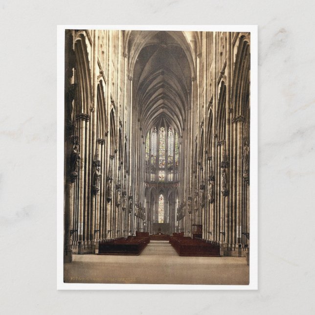 Das Innere der Kathedrale, Köln, Rhein, Deutsch Postkarte (Vorderseite)