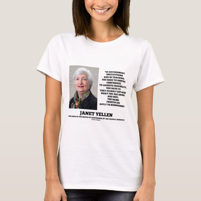 Das Institutions-Unterrichten Janets Yellen Govt T-Shirt (Vorderseite)