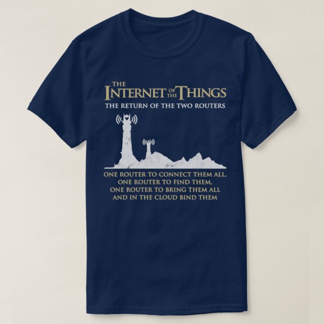 Das Internet der Dinge, zwei Routers Daten intelli T-Shirt (Design vorne)