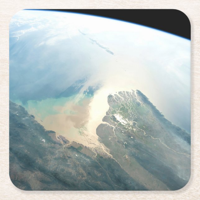 Das Irrawaddy River Delta in Birma (Myanmar). Rechteckiger Pappuntersetzer (Vorderseite)