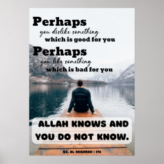 Das islamische Zitat-Poster Allah weiß, dass du es Poster