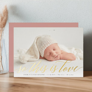 Das ist also die Geburtsankündigung von Liebe Foto Folieneinladung