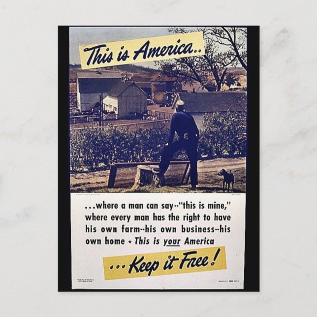 Das ist Amerika, das es kostenlos Behalte! Postkarte (Vorderseite)