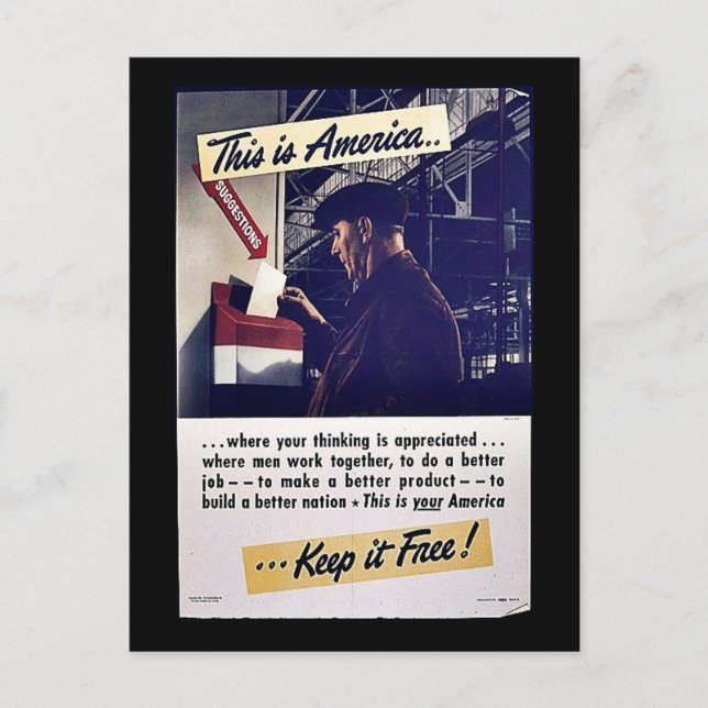 Das ist Amerika, das es kostenlos Behalte! Postkarte (Vorderseite)