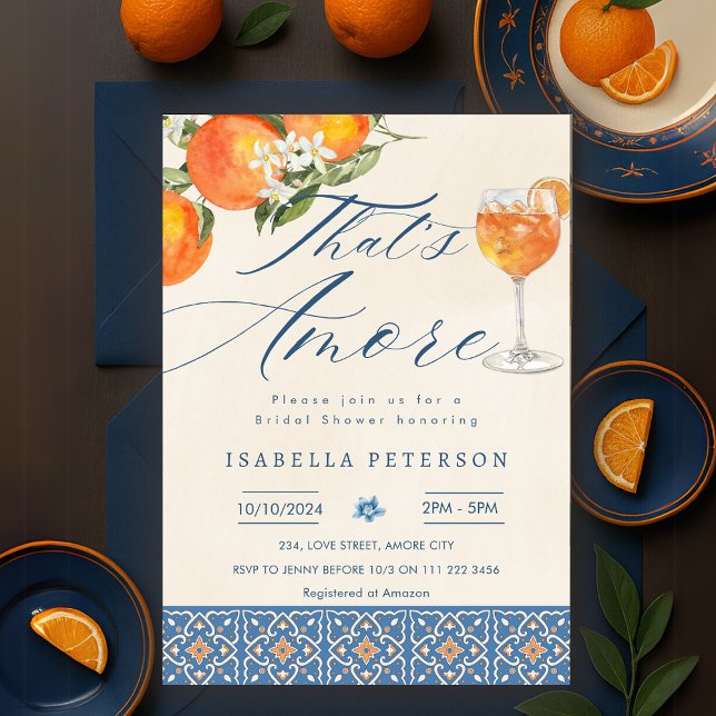 Das ist Amore Aperol Spritz italienisches Brautpar Einladung (That's Amore Aperol Spritz Italian Bridal Shower Invitation)