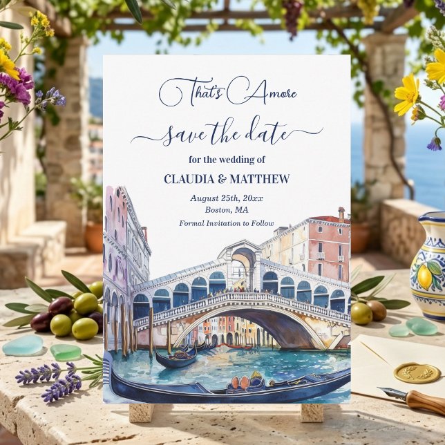 Das ist Amore Aquarell Venedig Save The Date (Von Creator hochgeladen)