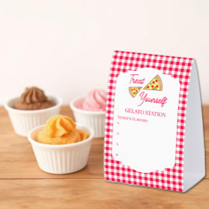 Das ist Amore Brautparty-Gelato-Station Tischaufsteller