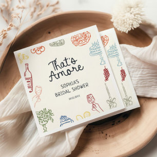 Das ist Amore Farbige illustrierte Bridal Shower Serviette