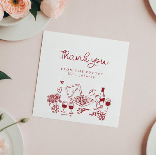Das ist Amore handgeschriebene Bridal Shower Dankeskarte
