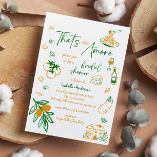 Das ist Amore Handgezeichnete italienische Bridal  Einladung