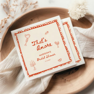 Das ist Amore Italienische handgezeichnete Brautpa Serviette