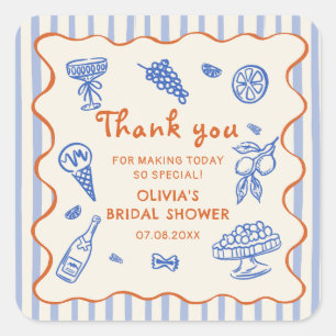 Das ist Amore Italienische handgezeichnete Bridal  Quadratischer Aufkleber