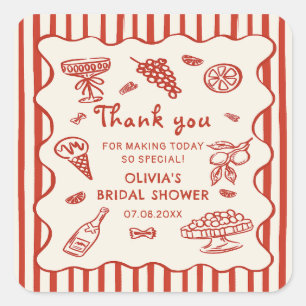 Das ist Amore Italienische handgezeichnete Bridal Quadratischer Aufkleber